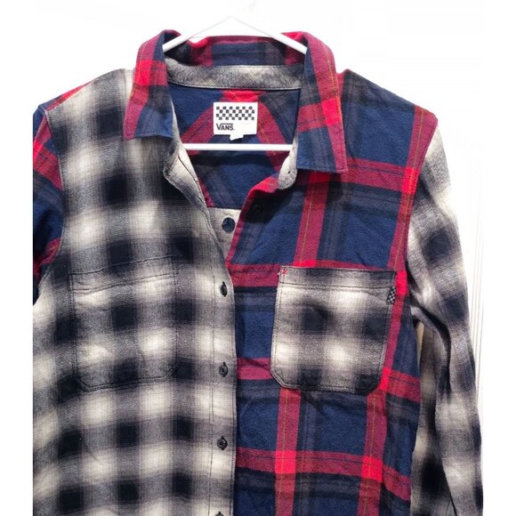 Vans Women's Mixed Plaid Button-Down Flannel Shirt M - Picture 1 of 11